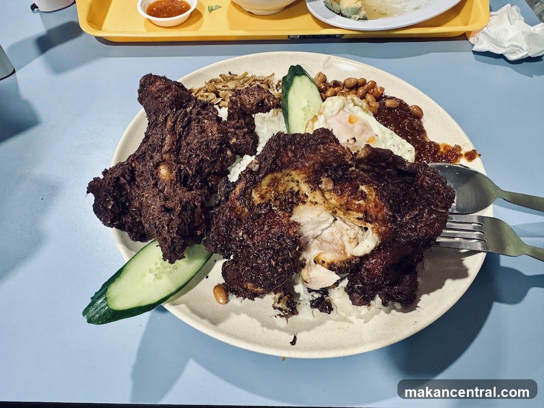 Nasi Lemak with Fried Chicken