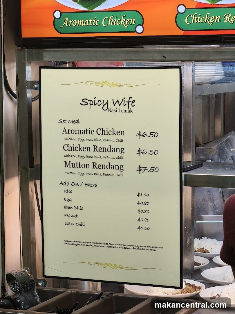 Spicy Wife Nasi Lemak Menu