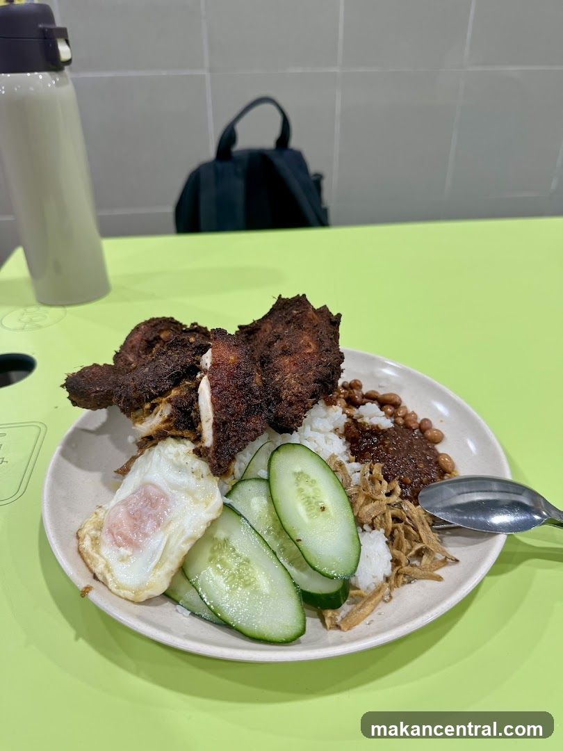 Nasi Lemak with Fried Chicken