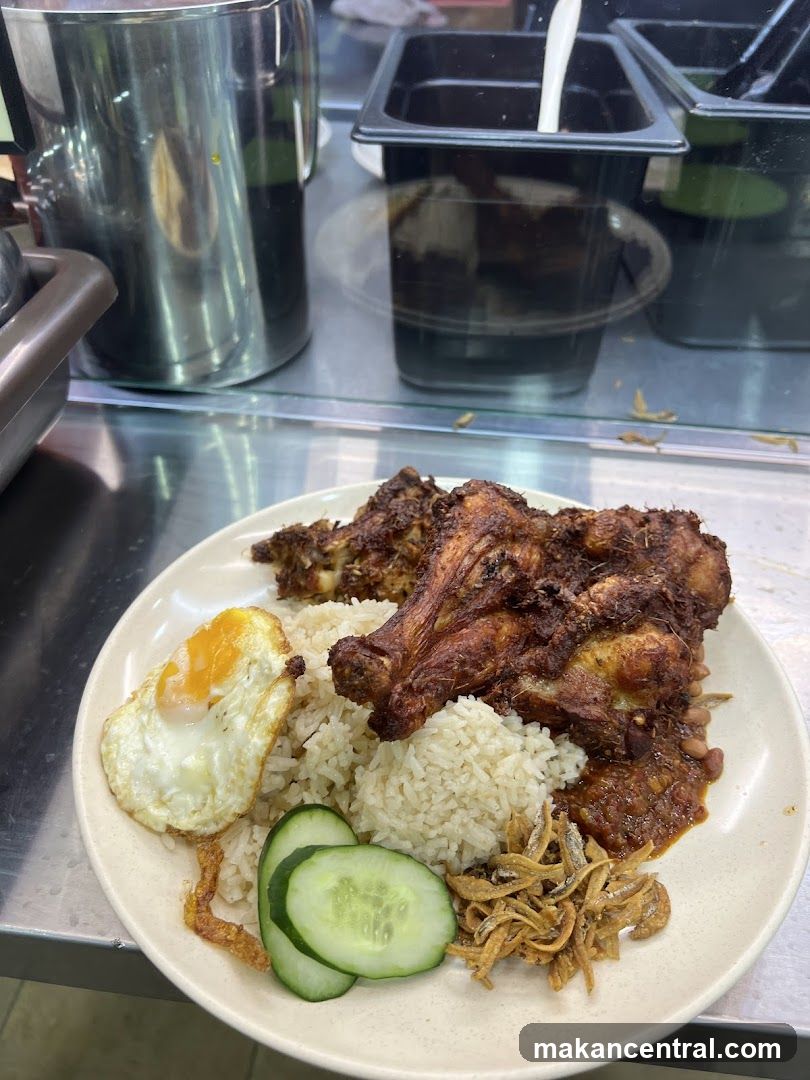Nasi Lemak with Fried Chicken