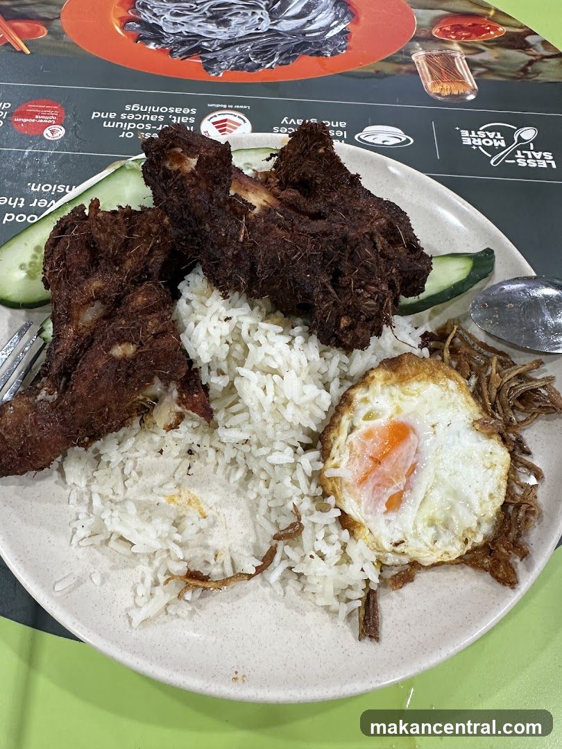 Nasi Lemak with Fried Chicken