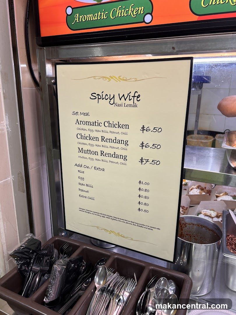 Spicy Wife Nasi Lemak Menu
