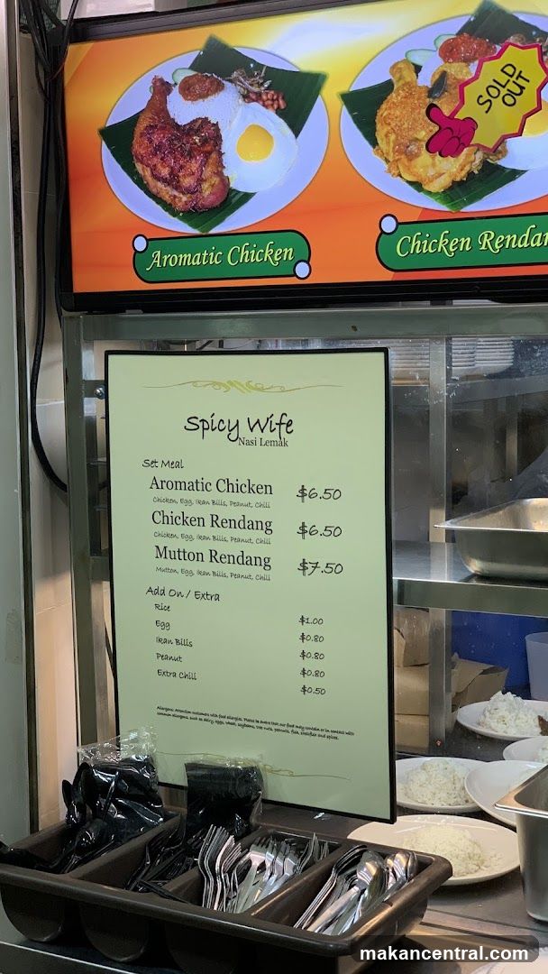 Spicy Wife Nasi Lemak Menu