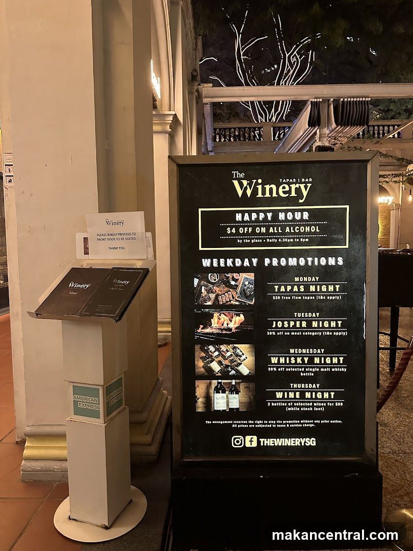 The Winery Menu