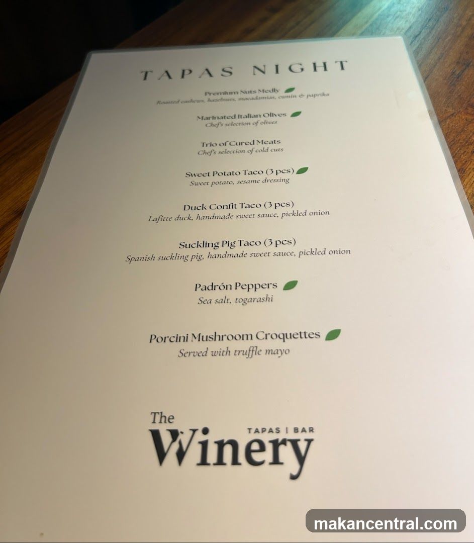 Tapas Night Menu