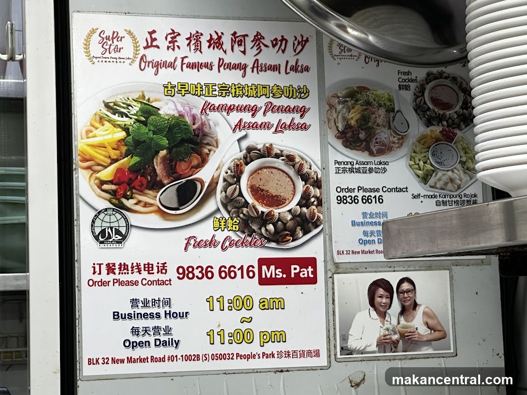 Penang Assam Laksa Menu