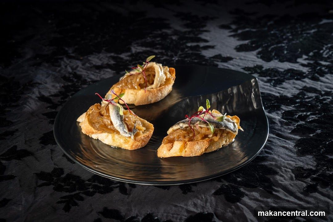Anchovy and Caramelized Onion Crostini