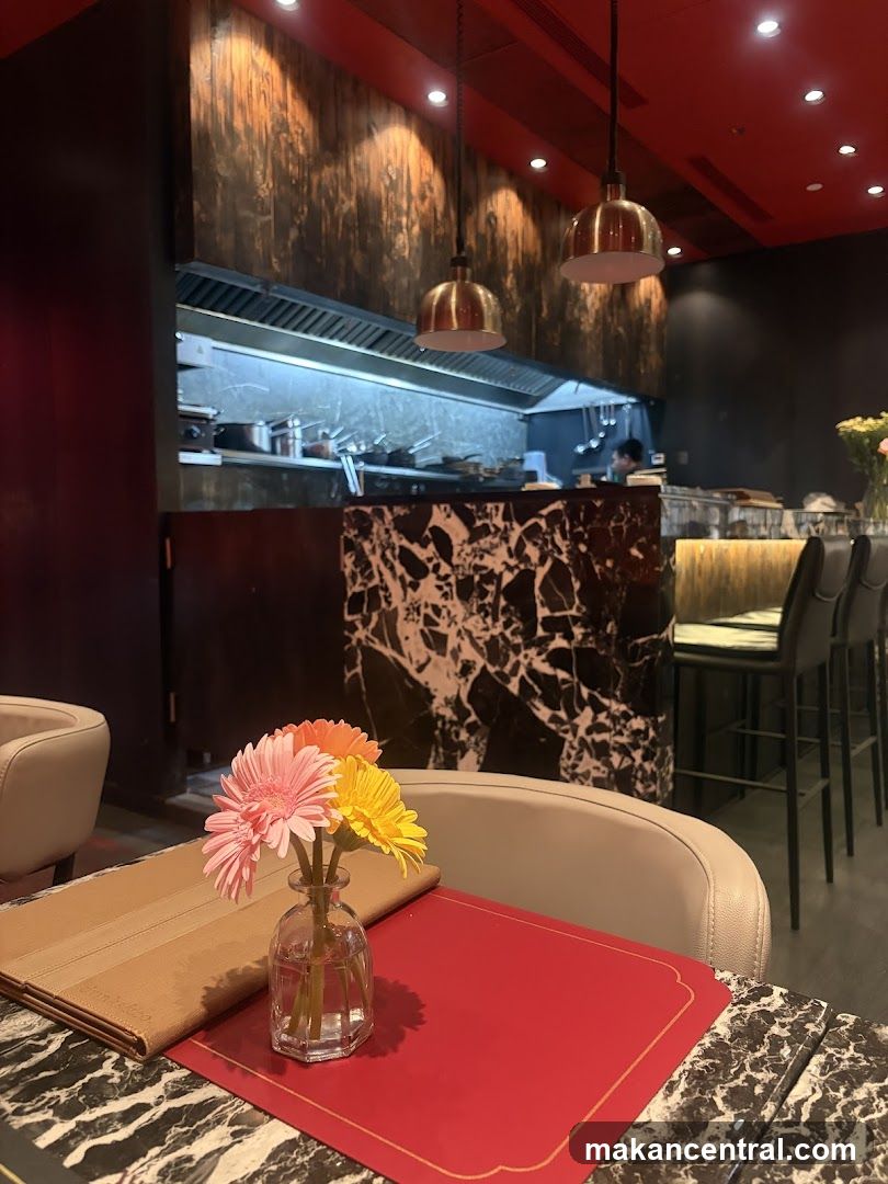Restaurant Interior with Open Kitchen
