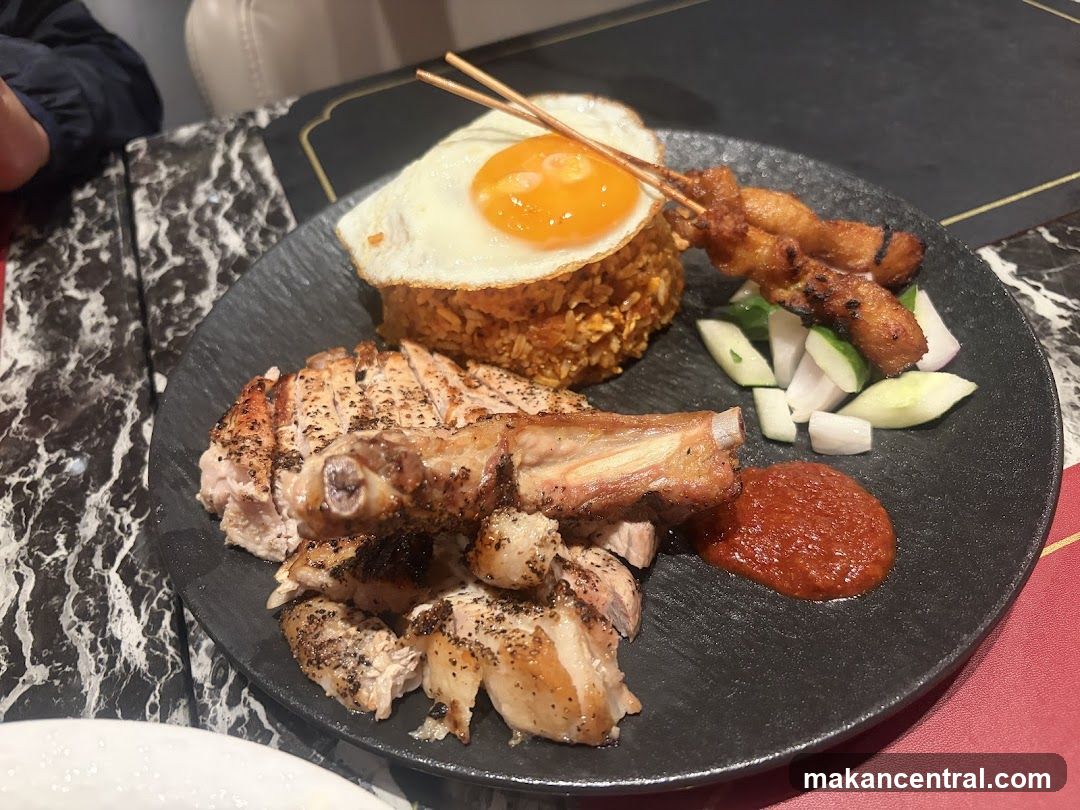 Nasi Goreng with Grilled Meat and Satay