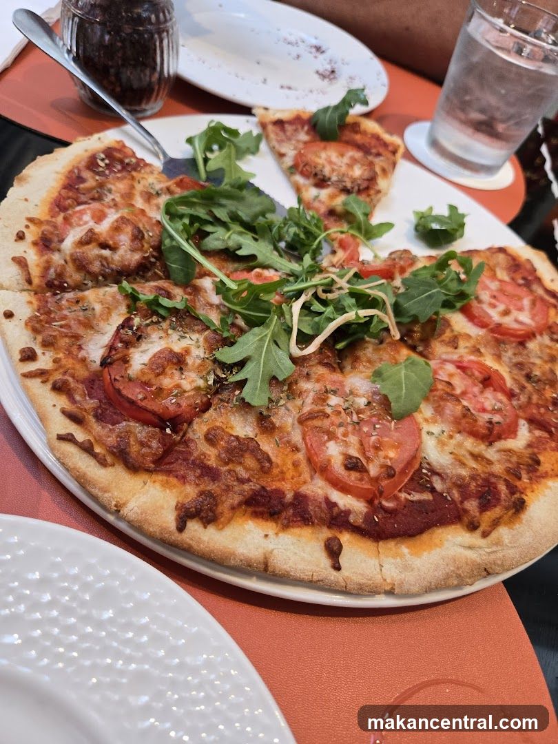 Pizza with Tomatoes and Arugula