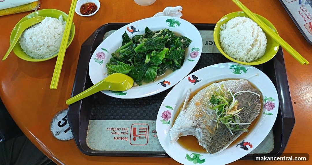Steamed Fish and Vegetables with Rice