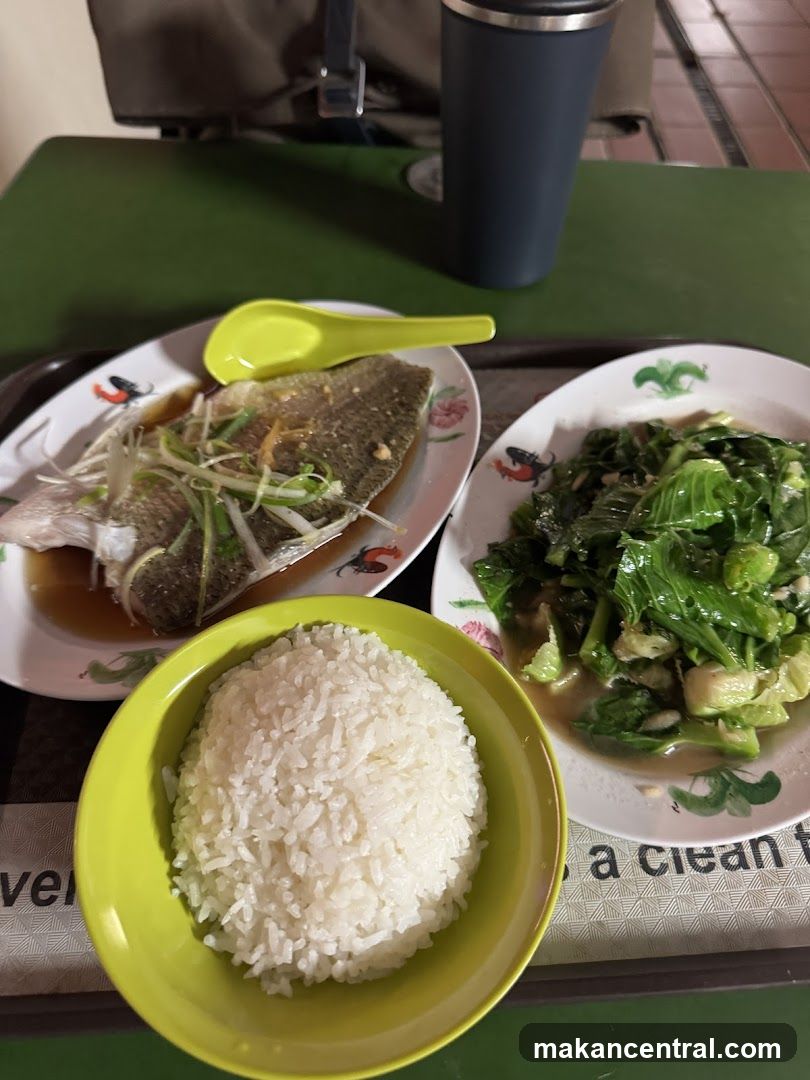 Steamed Fish with Rice and Vegetables