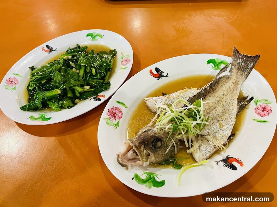 Steamed Fish and Stir-fried Greens