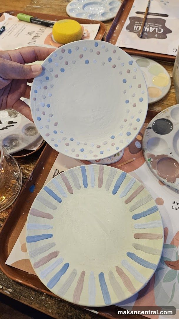 Painting Supplies and Ceramic Plates