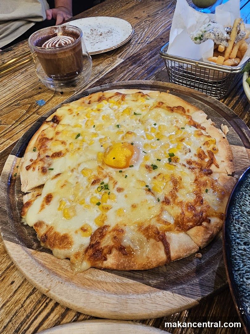 Pizza with Egg and Corn