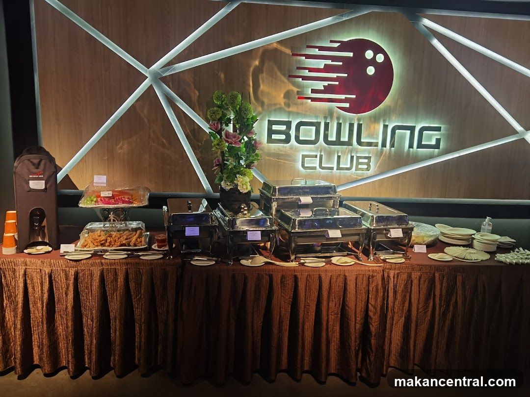 Buffet spread at a bowling club