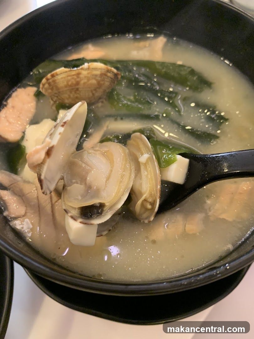 Miso Soup with Clams and Salmon