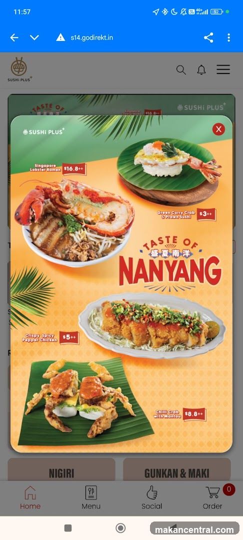 Sushi Plus Nanyang Menu