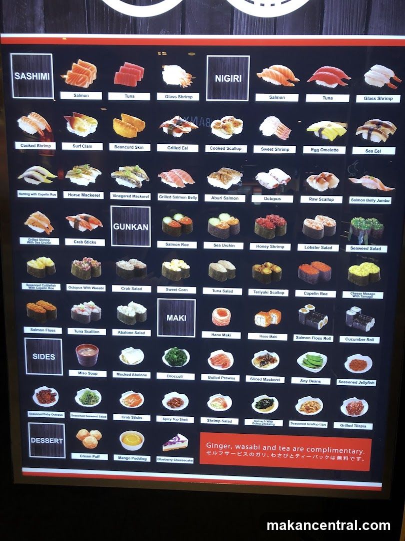Sushi Menu