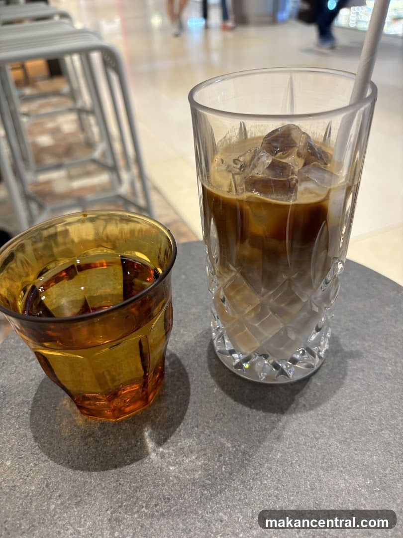 Iced Coffee and Water