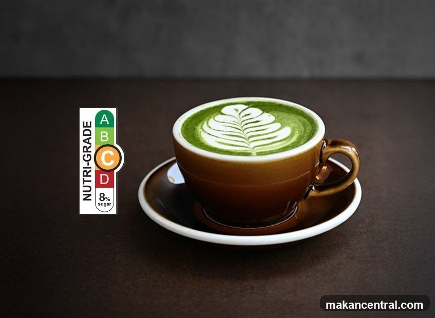 Matcha Latte with Nutri-Grade Label