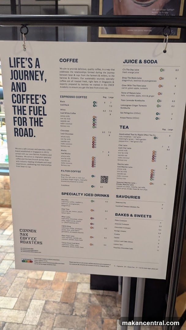 Common Man Coffee Roasters Menu