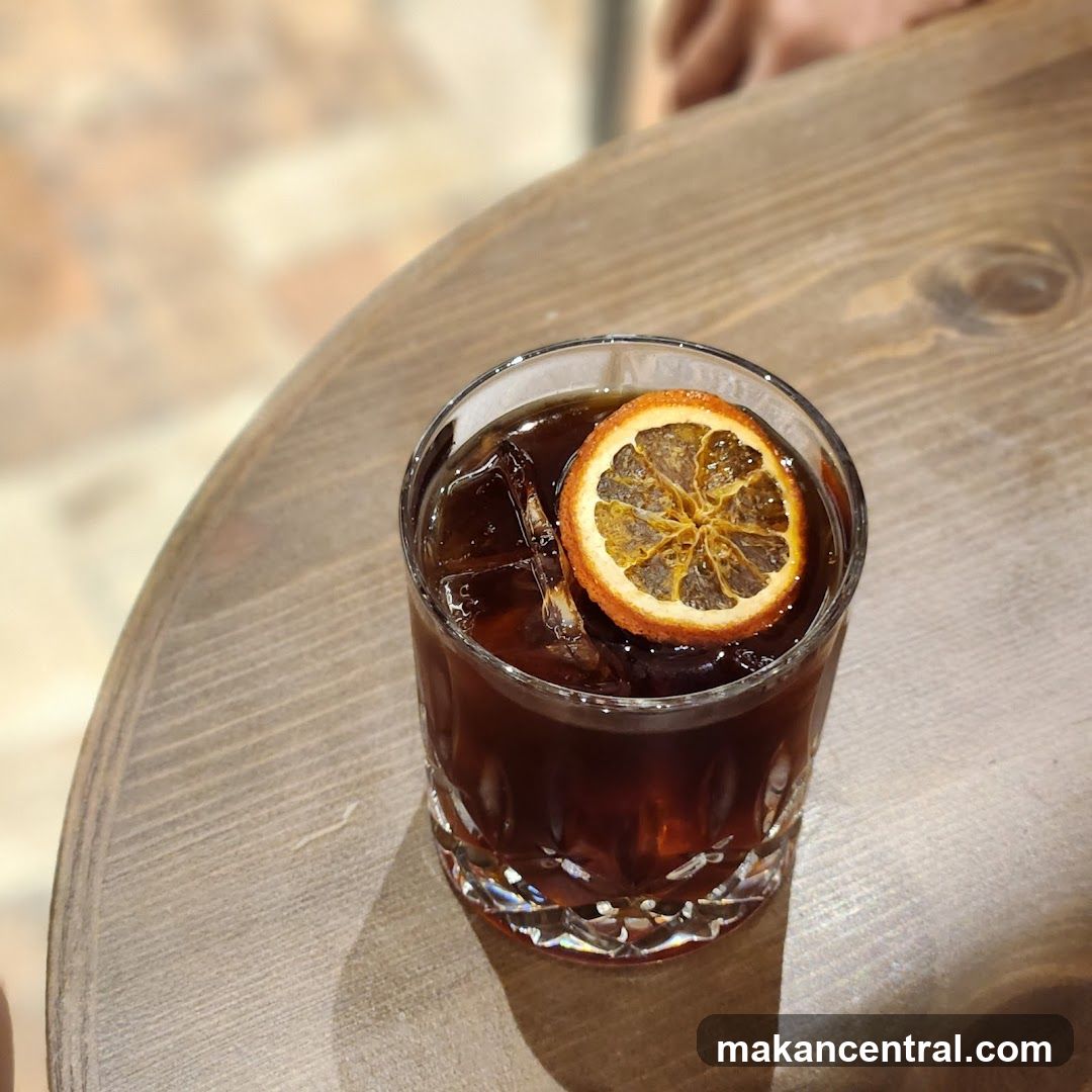 Iced Coffee with Orange Slice