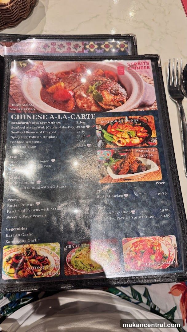 Straits Chinese A-La-Carte Menu