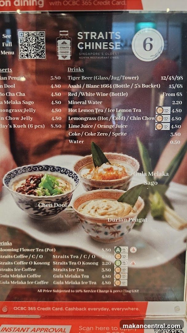 Straits Chinese Menu