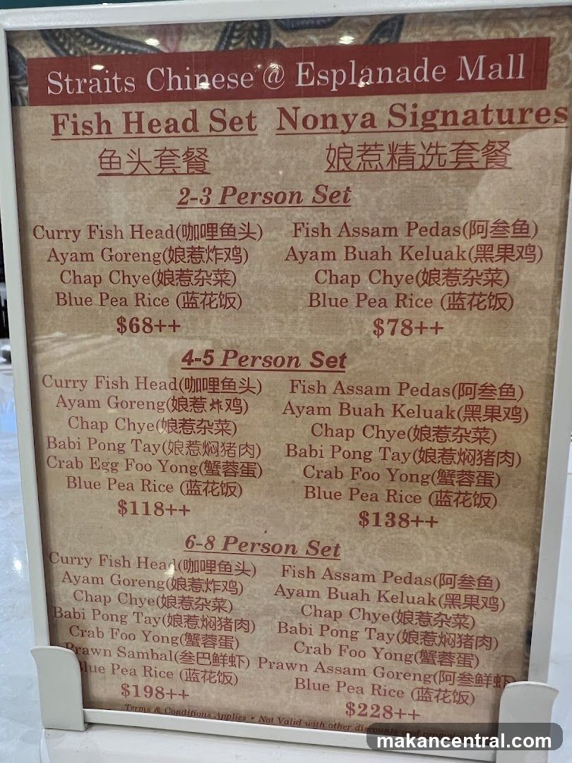 Straits Chinese @ Esplanade Mall Fish Head Set Nonya Signatures