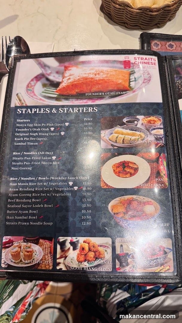 Straits Chinese Menu
