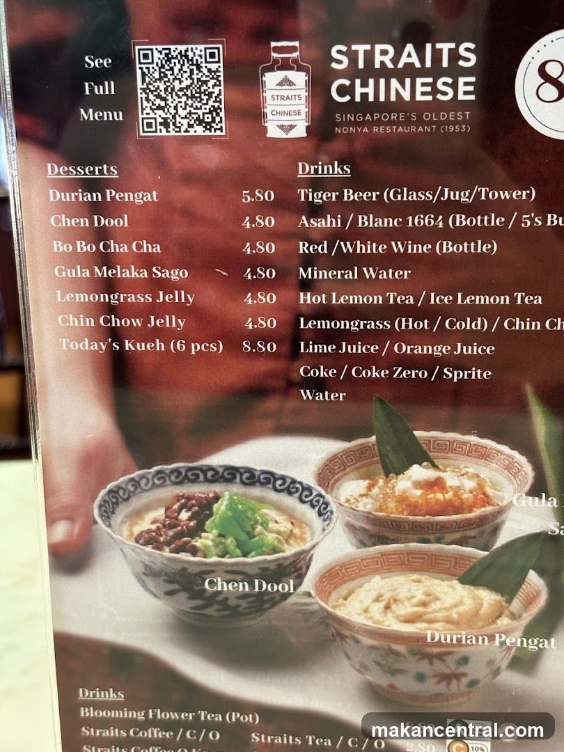 Straits Chinese Menu