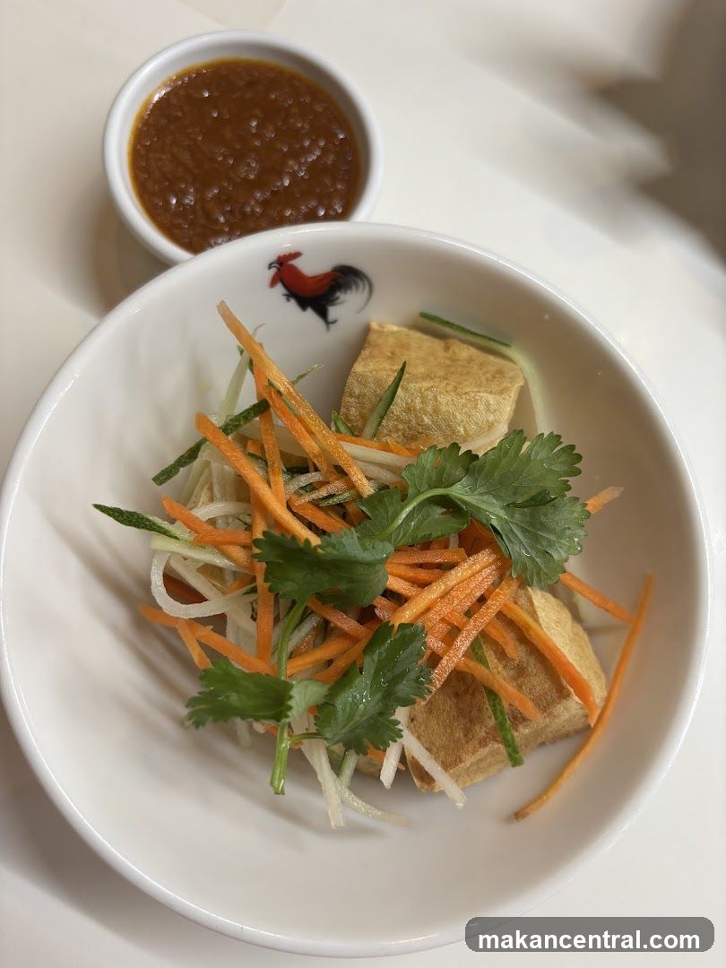 Fried Tofu Salad with Peanut Sauce