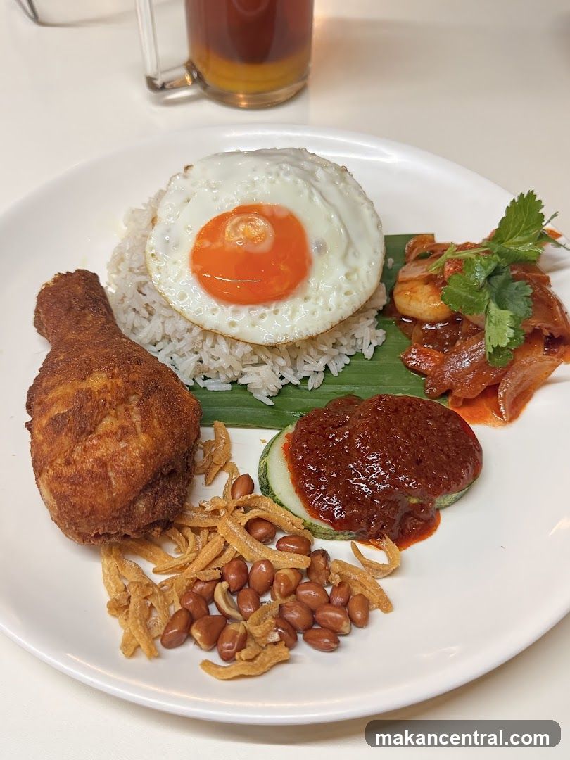 Nasi Lemak with Fried Chicken