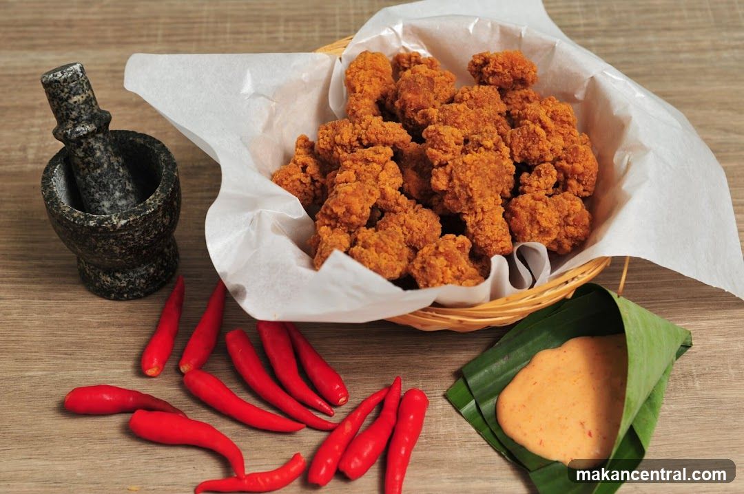 Fried Chicken Bites with Chili and Dip