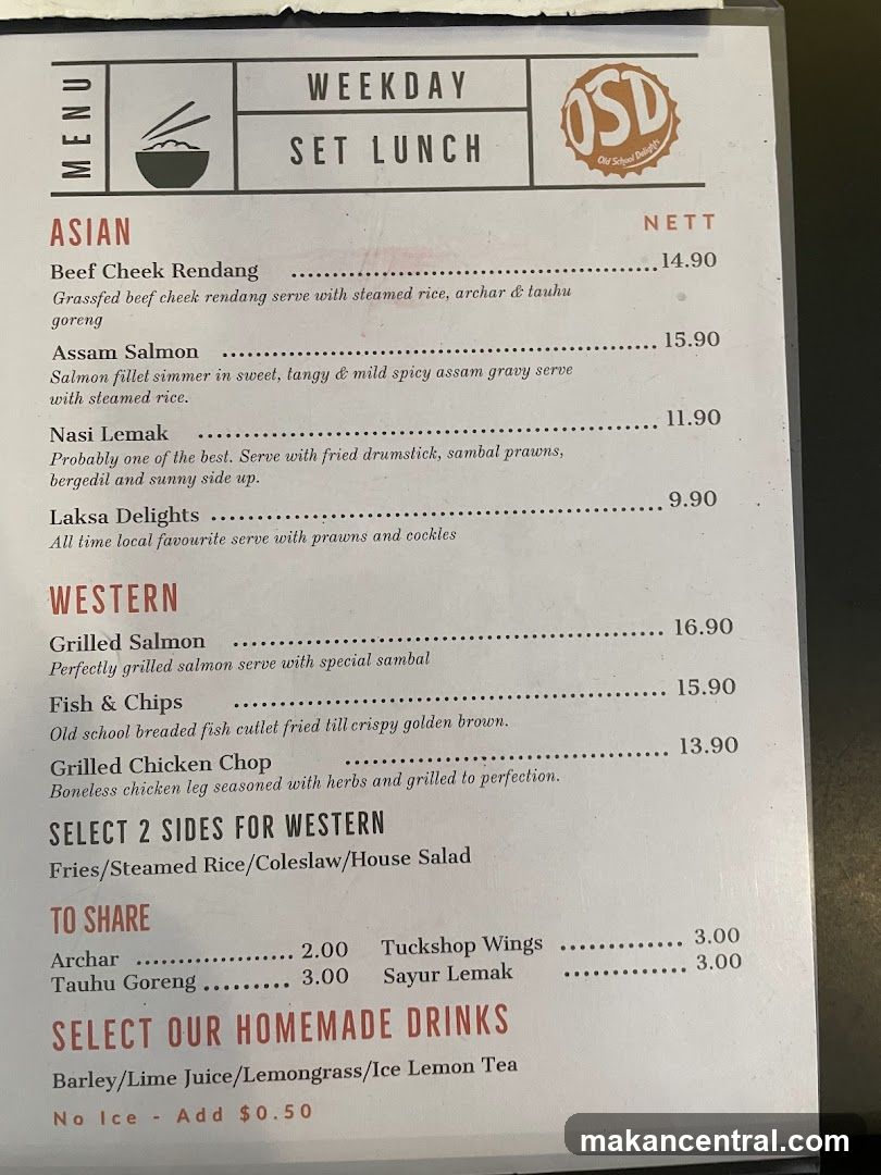 Weekday Set Lunch Menu