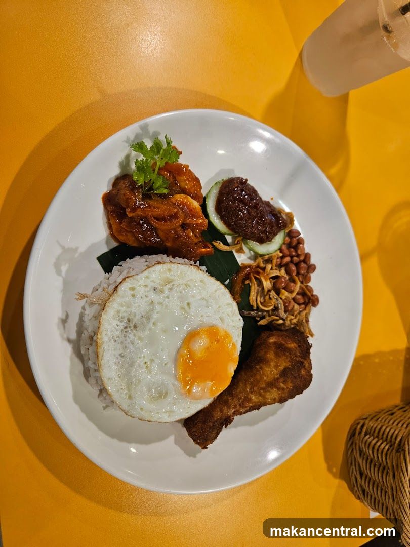 Nasi Lemak with Fried Chicken
