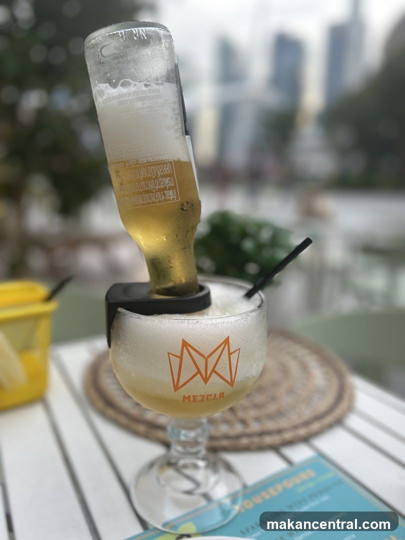 Frozen Drink with Beer Bottle