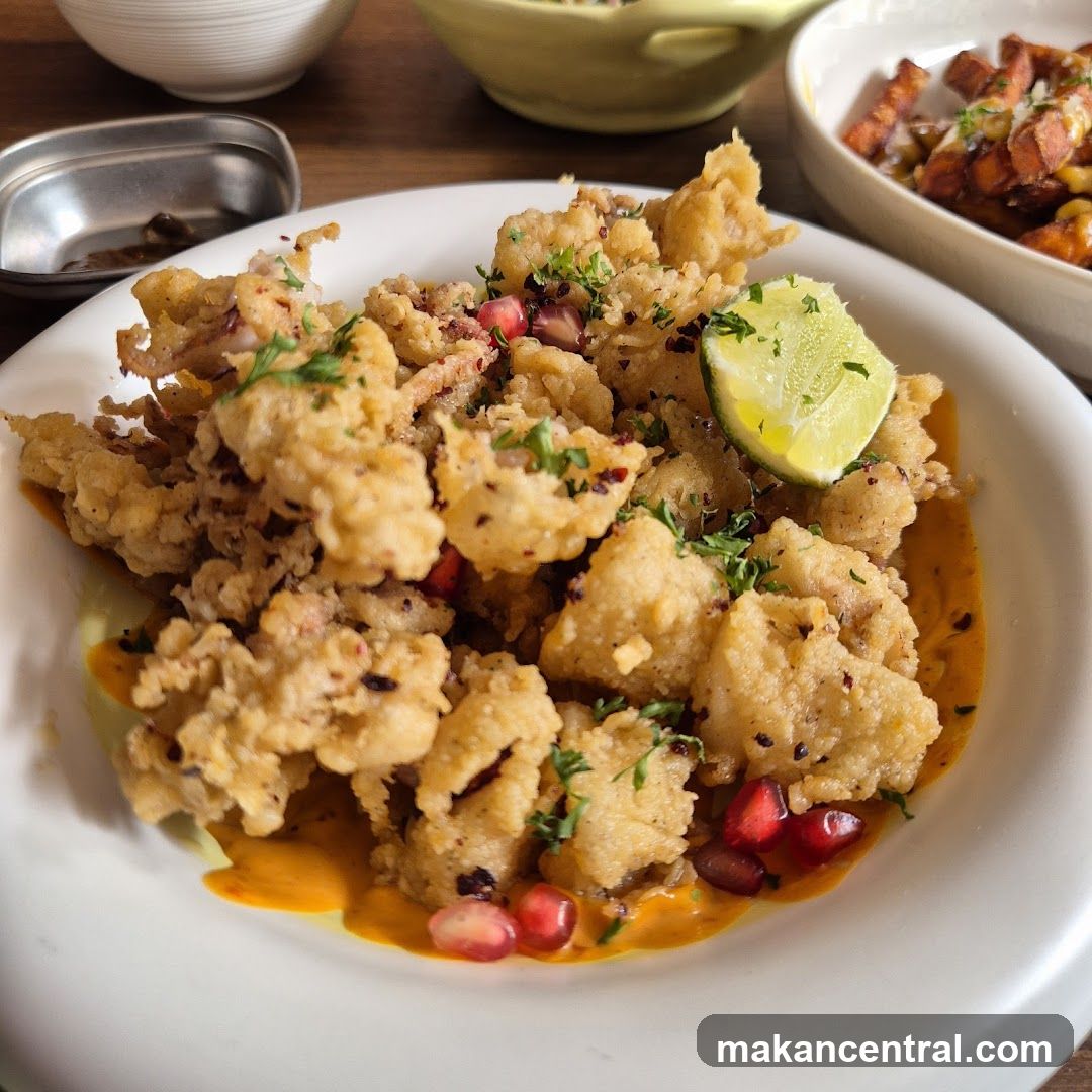 Fried Calamari with Pomegranate and Lime
