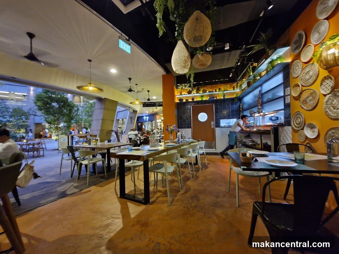 Restaurant Interior with Open Kitchen