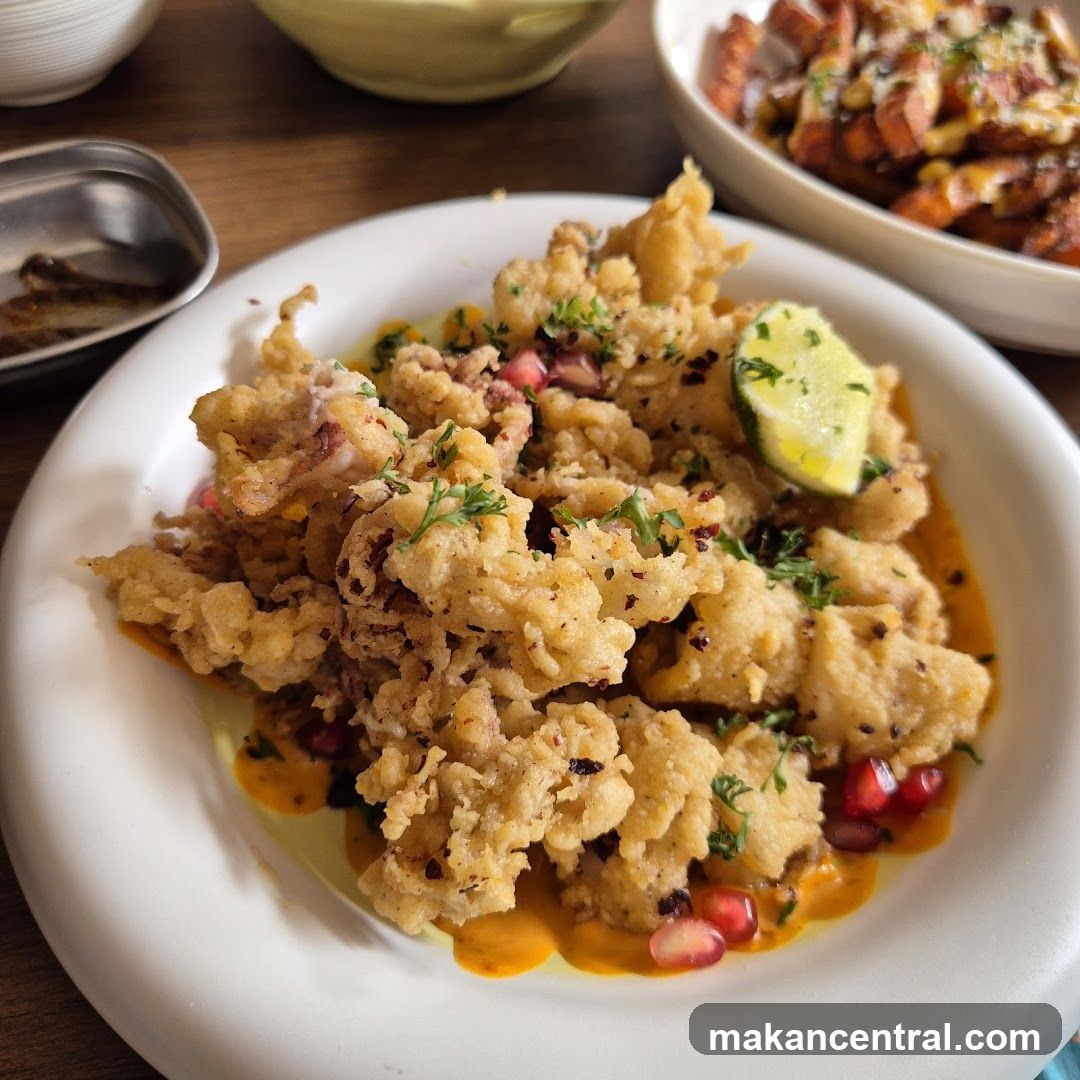 Fried Calamari with Pomegranate and Lime