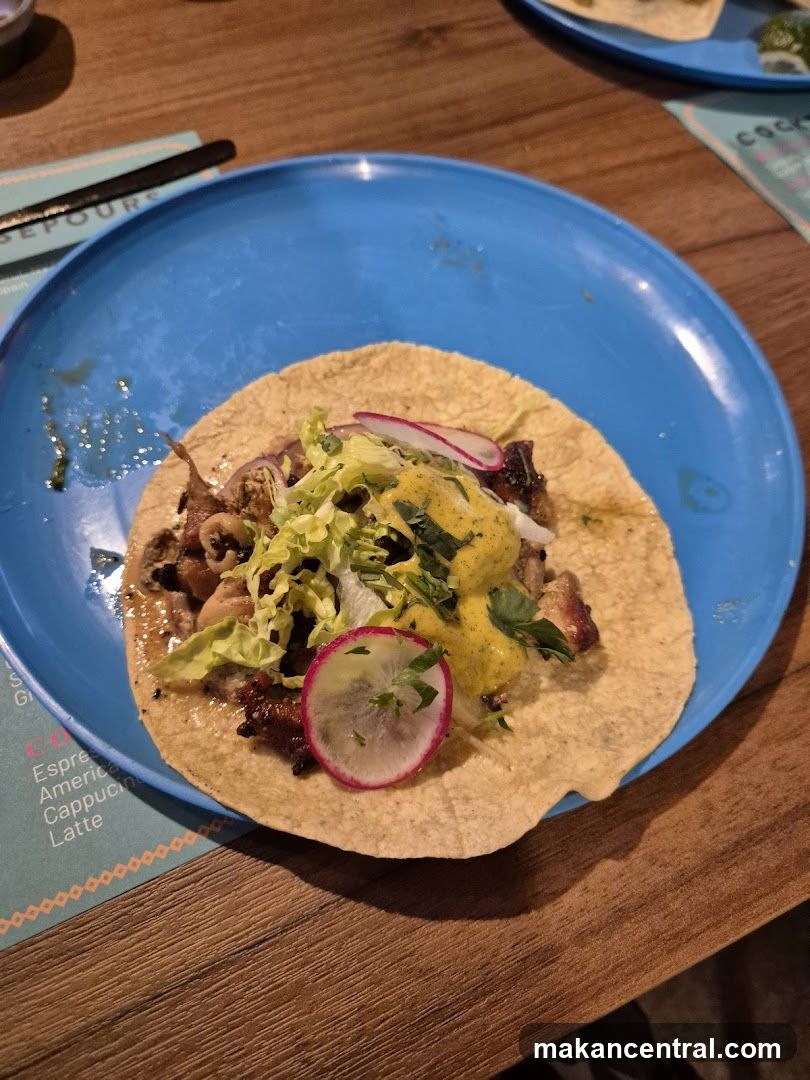 Taco on a Blue Plate