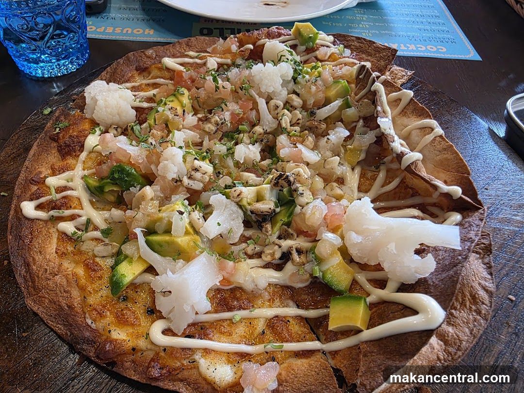 Seafood Pizza with Avocado and Cauliflower