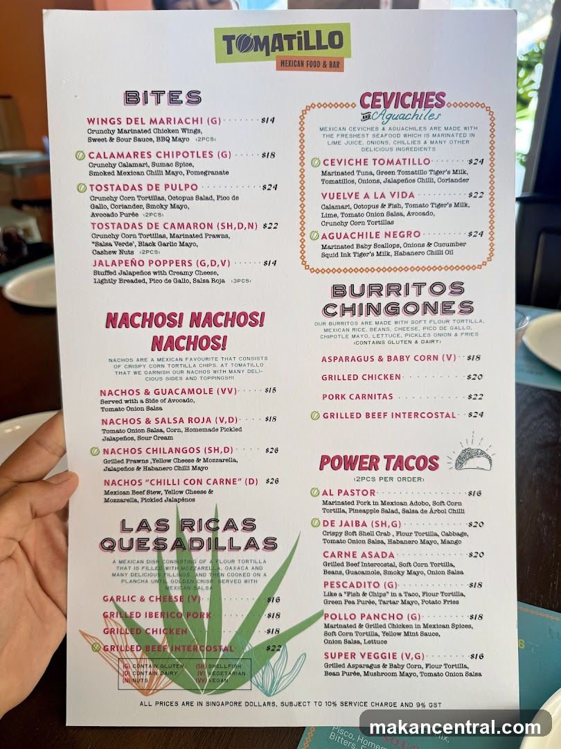 Tomatillo Mexican Food & Bar Menu