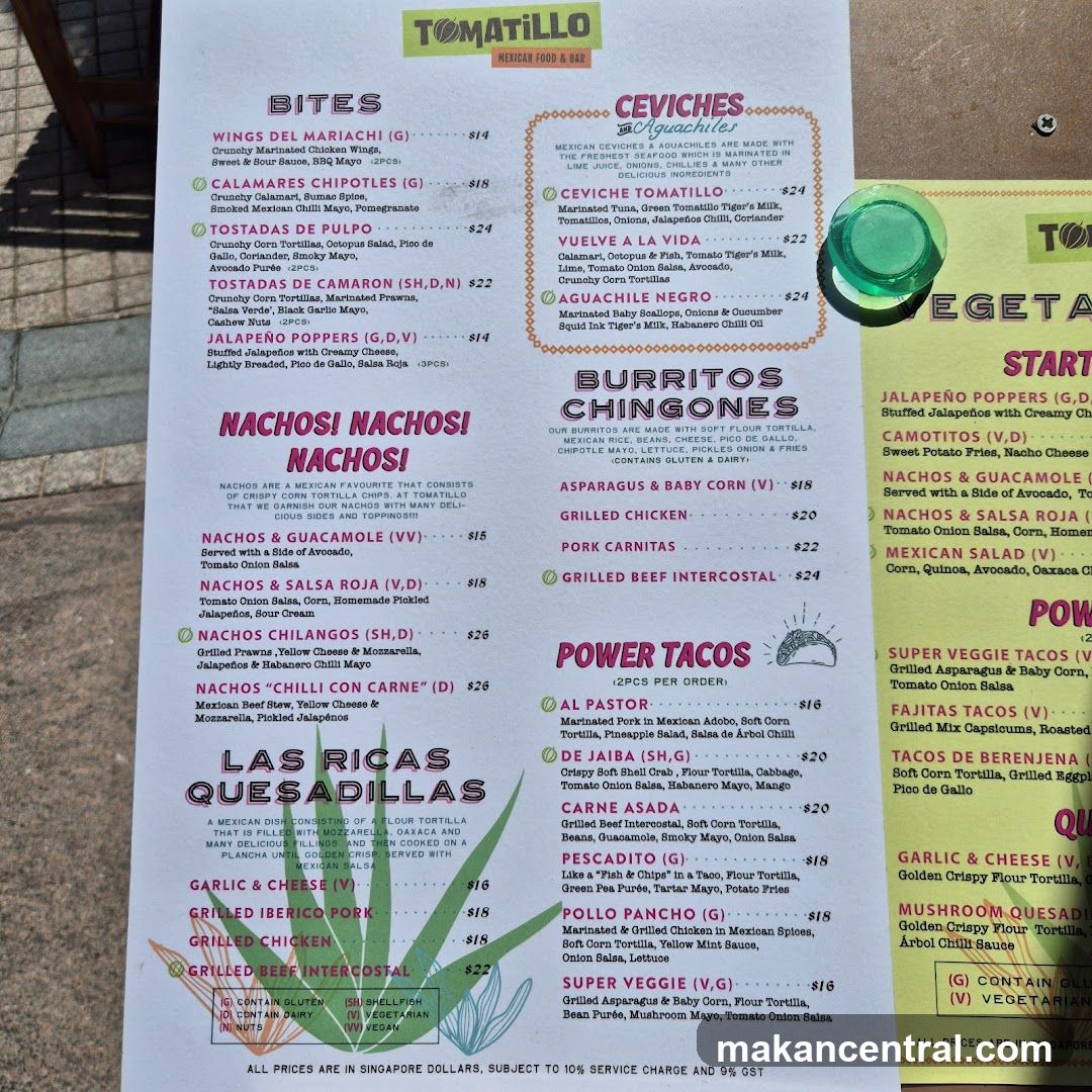 Tomatillo Mexican Food & Bar Menu