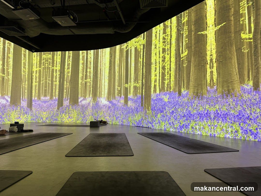 Yoga Studio with Forest Projection