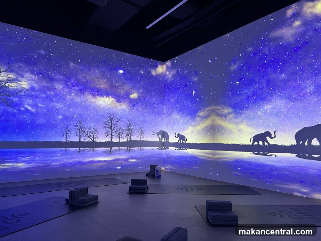 Immersive Yoga Studio with Starry Night Projection