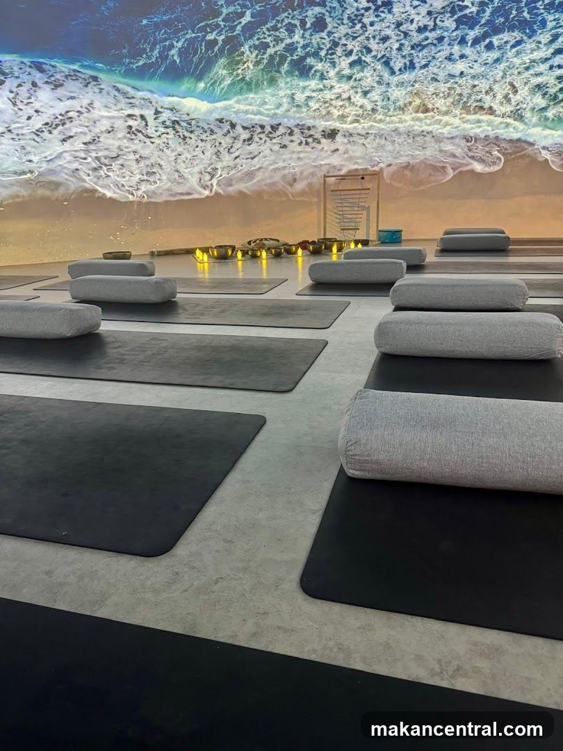 Yoga Studio with Beach Mural