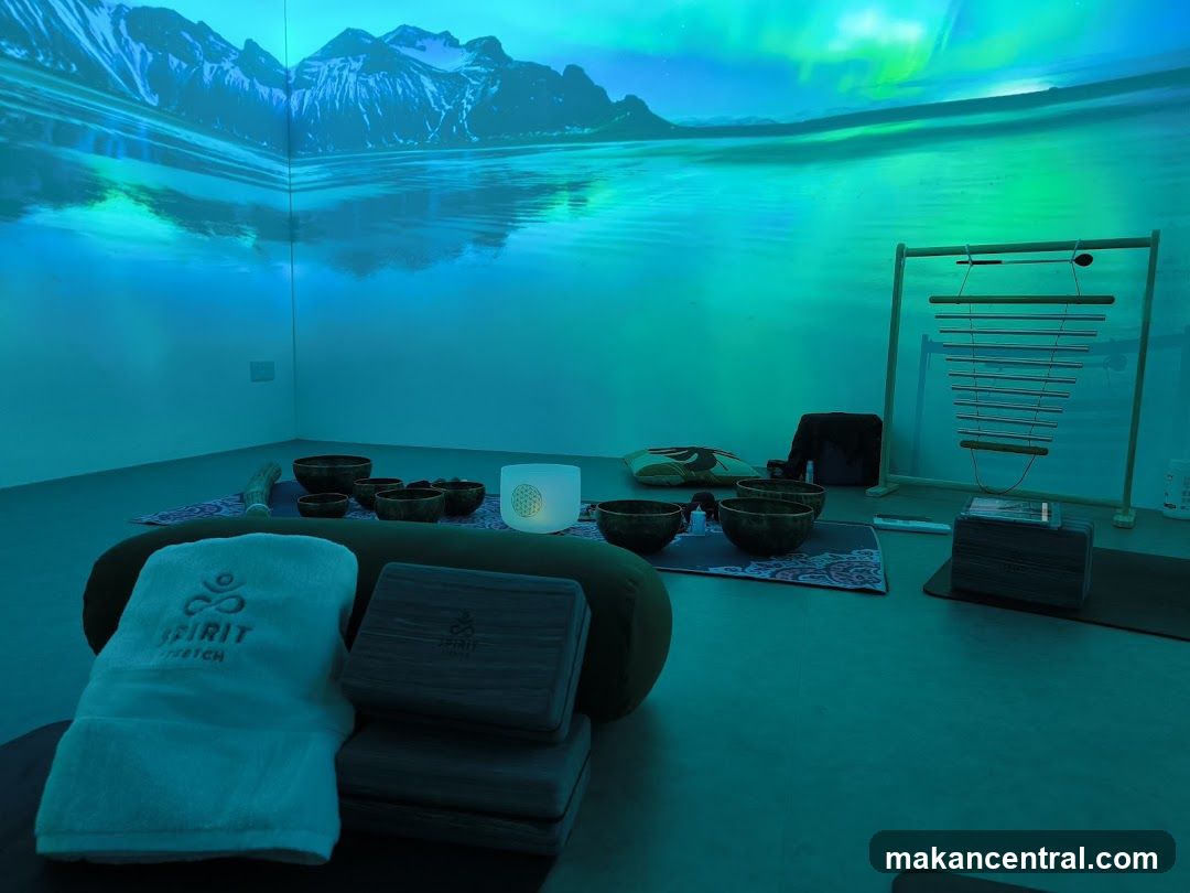Meditation Room with Aurora Borealis Projection