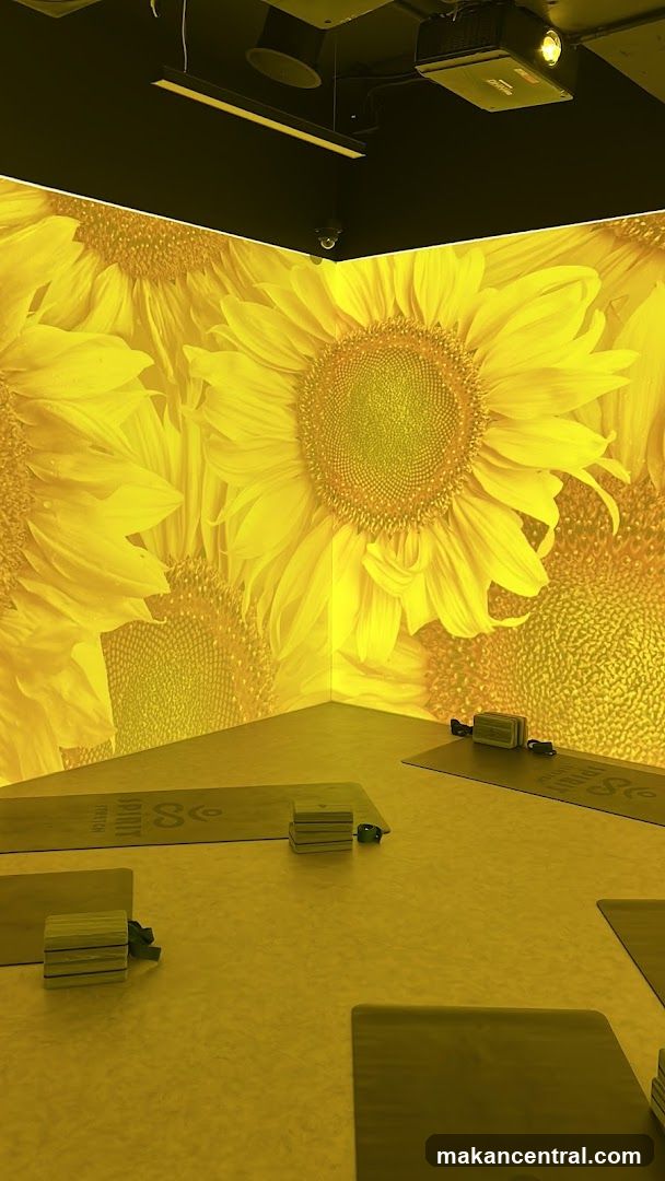 Yoga Studio with Sunflower Projection